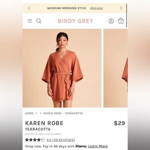 Birdy Grey Karen Robe in terracotta